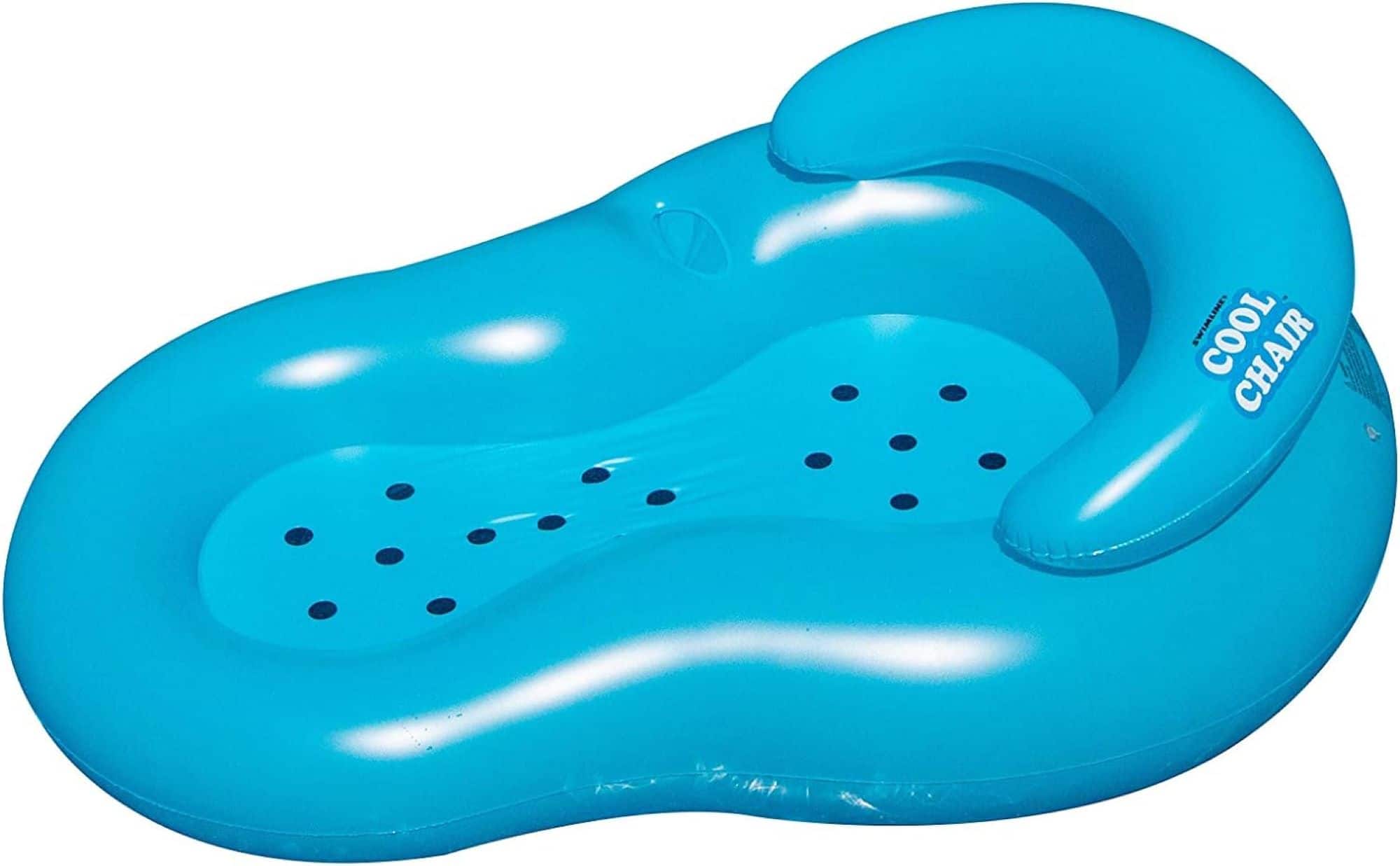 Pool Central - Inflatable Cool Chair Swimming Pool Lounger Float - 60.5" - Blue