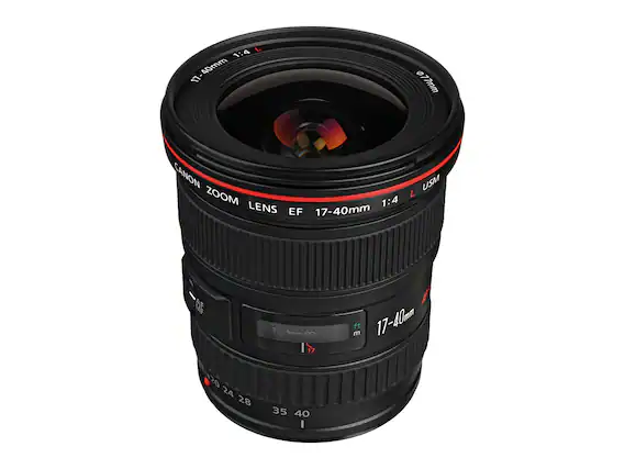 1:4 40mm 17 B 77mm CANON ZOOM 1:4 LENS EF 17-40mm USM L S F 0 7 m ft 17-40mm 20 24 28 35 40 I