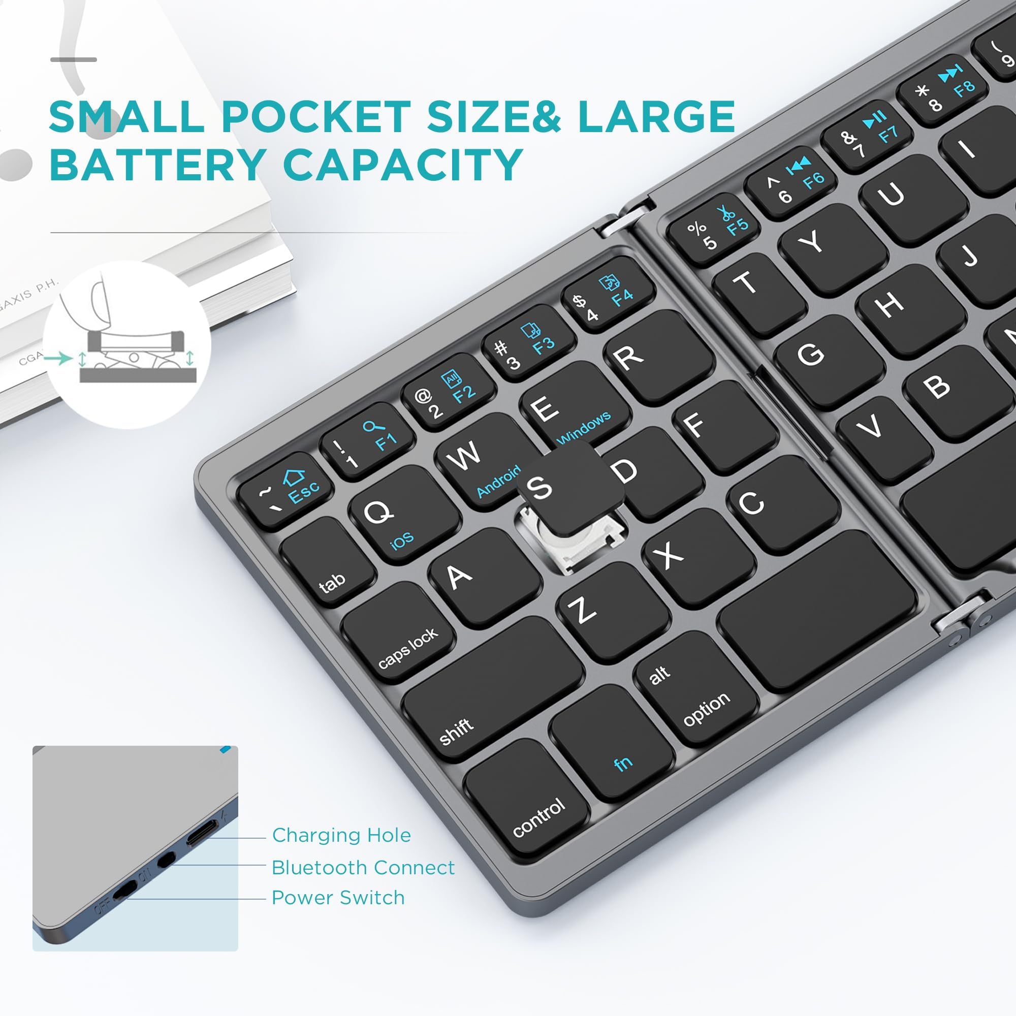 SMALL POCKET SIZE & LARGE BATTERY CAPACITY

Charging Hole
Bluetooth Connect
Power Switch