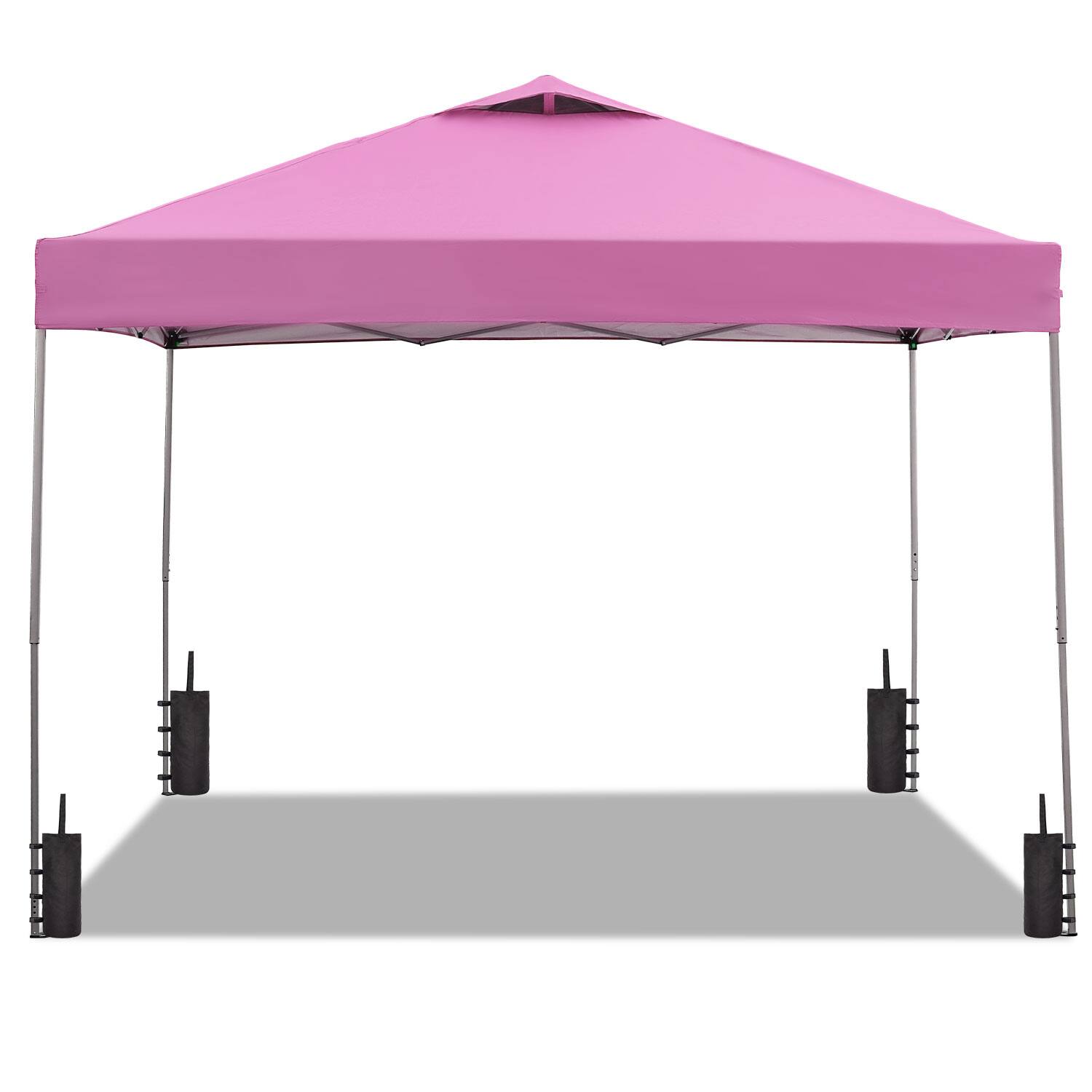 Angle. Ainfox - Ainfox 12x12 Pop Up Canopy Patio Carpas,One Push Set up with Central Lock,Hand Carry Bag,4 Sandbags - Pink.