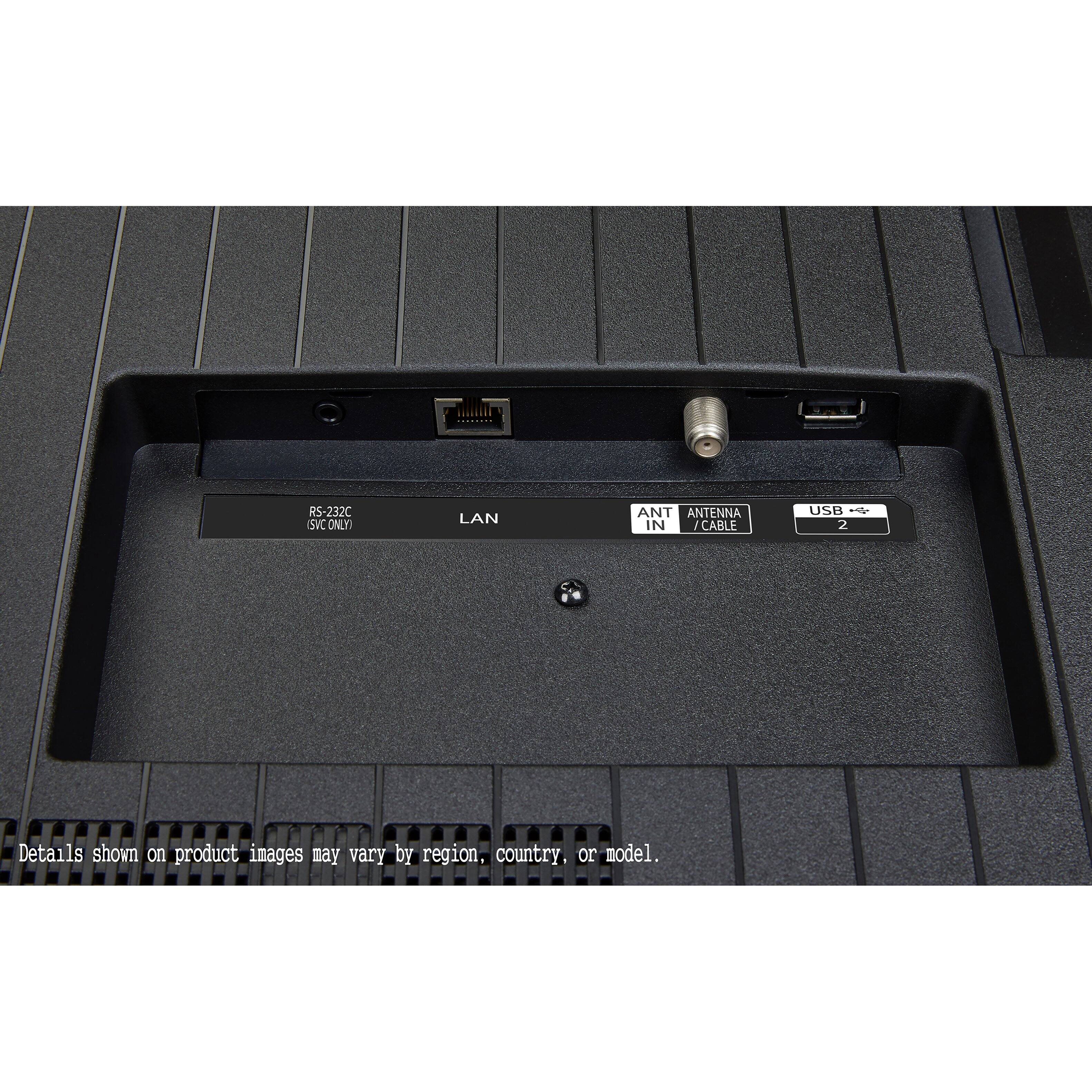 The text on the image reads: "RS-232C SVL ONLY) LAN ANTENNA IN /CABLE USB 2 Details shown on product images may vary by region, country, or model."