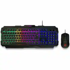 Front. MSI - MSI FORGE GK100 Gaming Keyboard & Mouse - USB 2.0 Cable Keyboard - USB 2.0 Cable Mouse - Optical - 6400 dpi - 7 Button - Unknown.