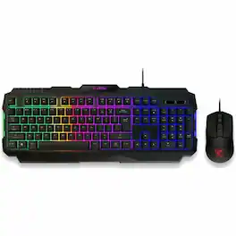 MSI - FORGE GK100 Gaming Keyboard & Mouse - USB 2.0 Cable Keyboard - USB 2.0 Cable Mouse - Optical - 6400 dpi - 7 Button - Unknown