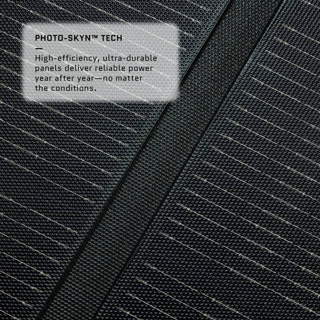 PHOTO-SKYN™ TECH

High-efficiency, ultra-durable panels deliver reliable power year after year—no matter the conditions.