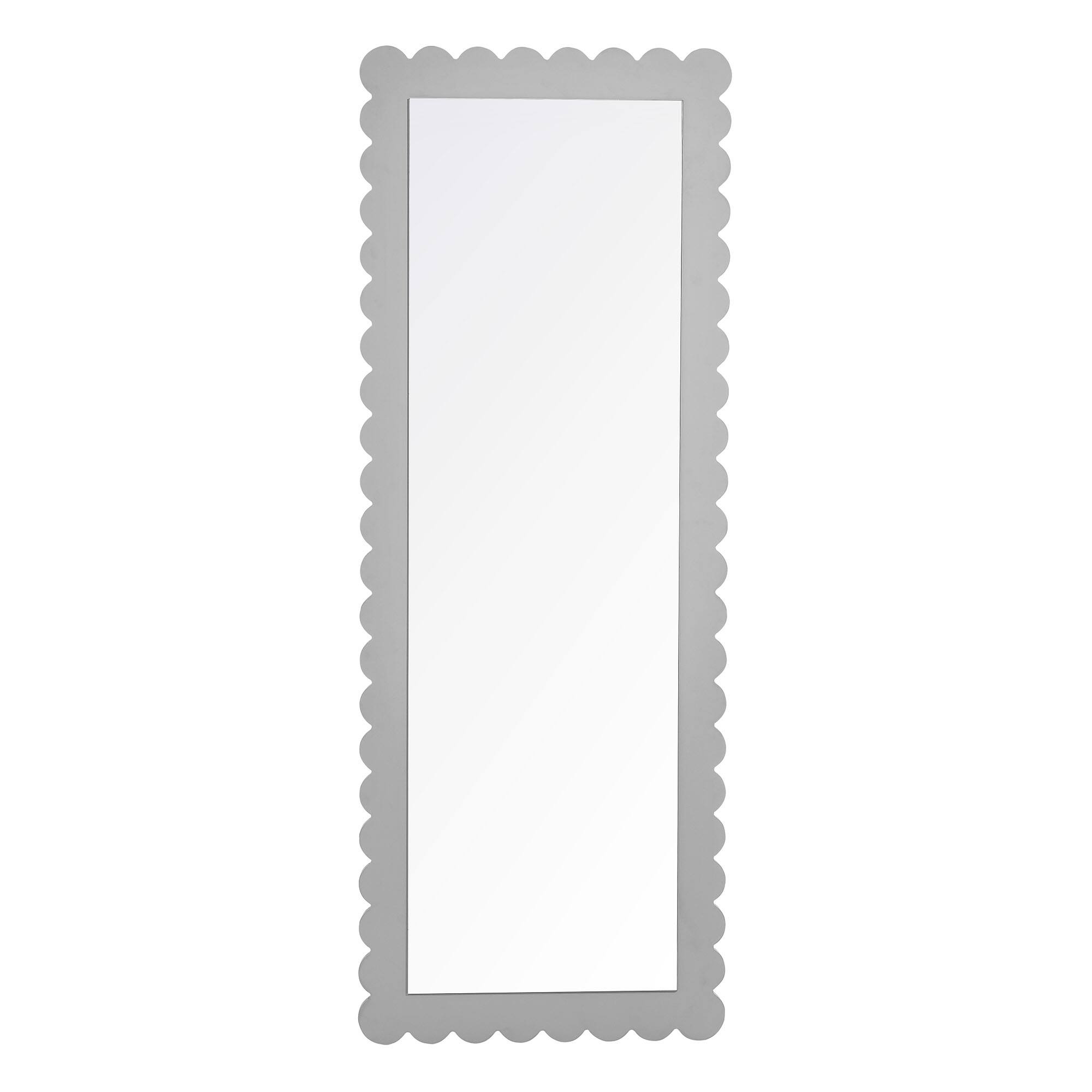 Alt View 3. Modway - Emmeline Scalloped Rectangle Floor Mirror by Modway - Light Gray.
