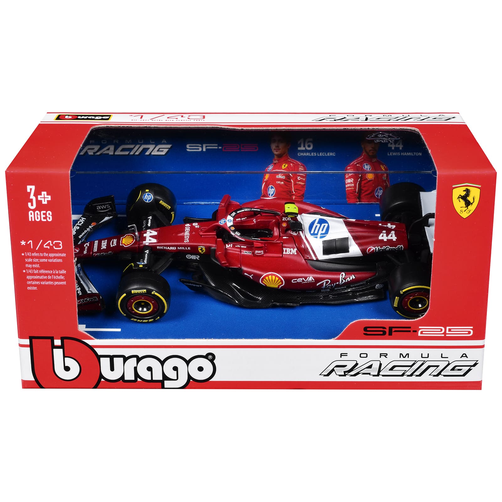 Ferrari SF-25 #16 Charles Leclerc Formula One F1 World Championship 2025 1/43 Diecast Model Car Bburago 36853CL price history on PriceWatchPro