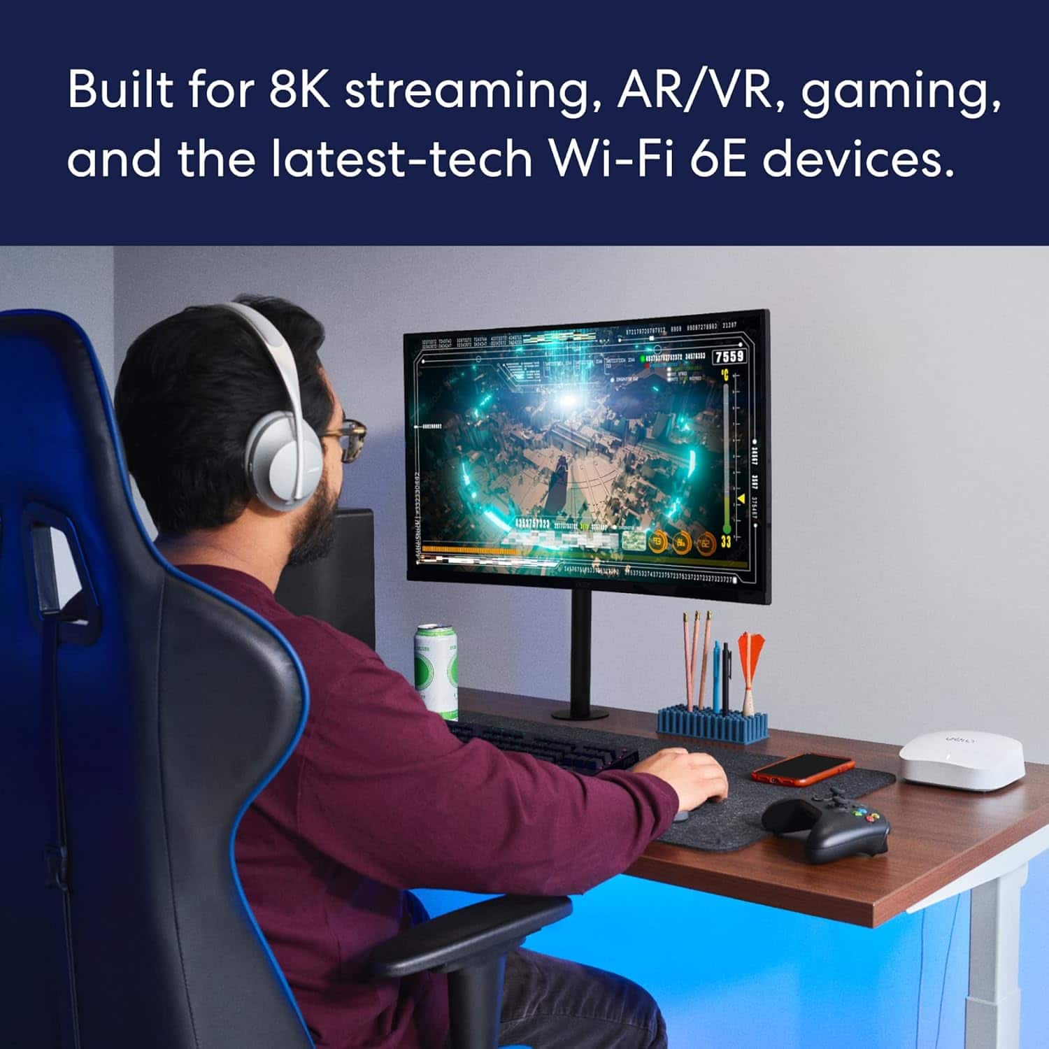 Built for 8K streaming, AR/VR, gaming, and the latest-tech Wi-Fi 6E devices.