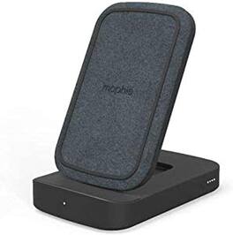 mophie - Wireless Power station Stand 10W + 8K mah +USB-C Power Delivery - Color: Black - Black
