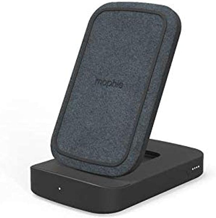 Front. mophie - Mophie Wireless Power station Stand 10W + 8K mah +USB-C Power Delivery - Color: Black - Black.
