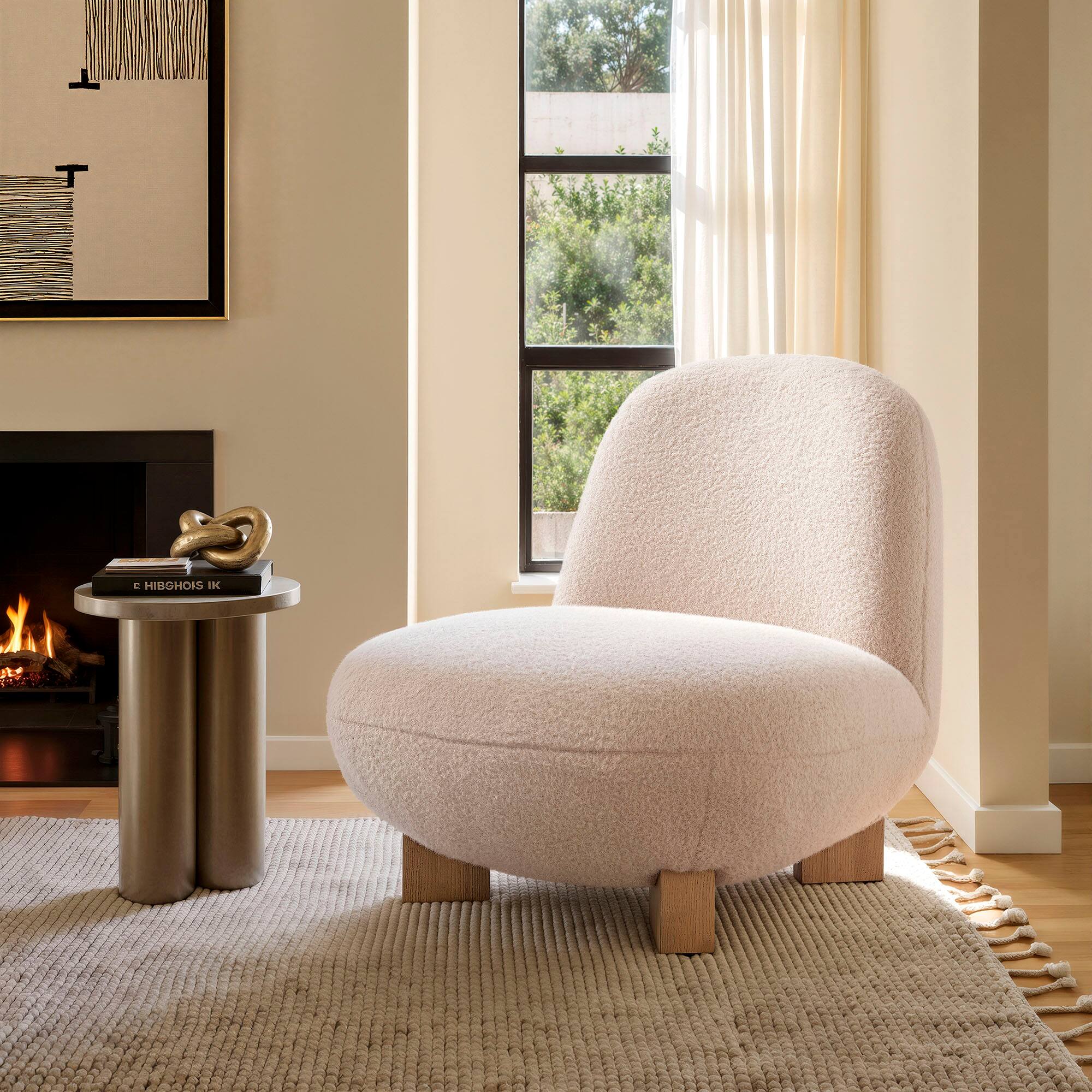 Front. Modway - Norwood Faux Mohair Bean Shaped Accent Chair by Modway - Petal.