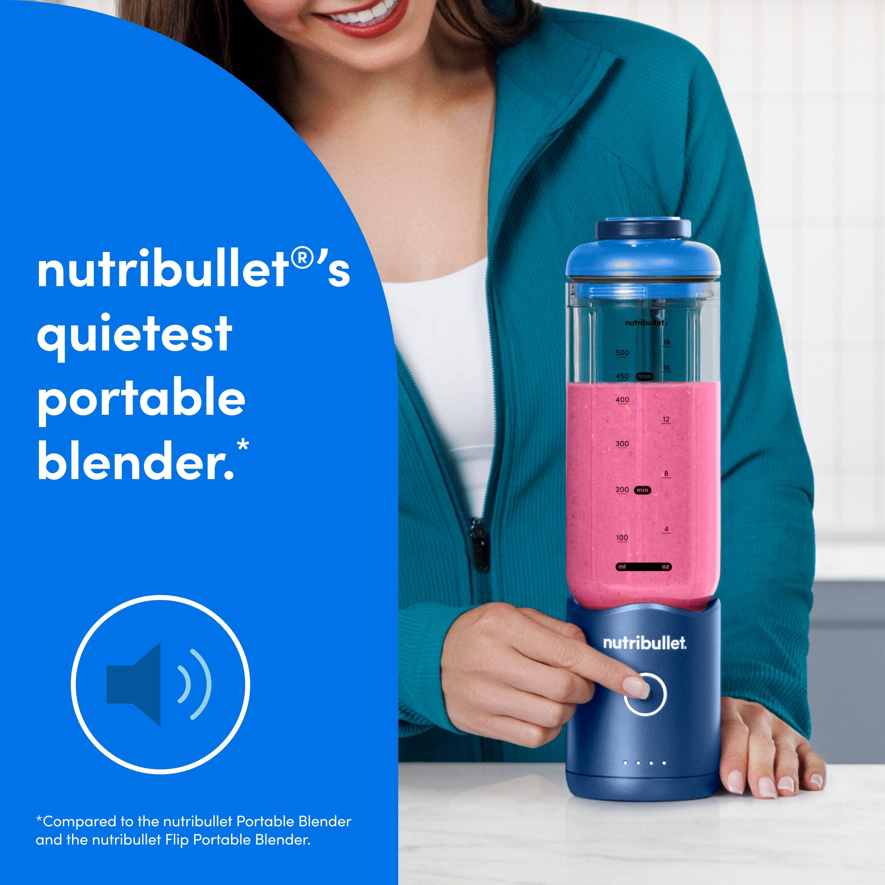 nutribullet®'s quietest portable blender.*  
*Compared to the nutribullet Portable Blender and the nutribullet Flip Portable Blender.