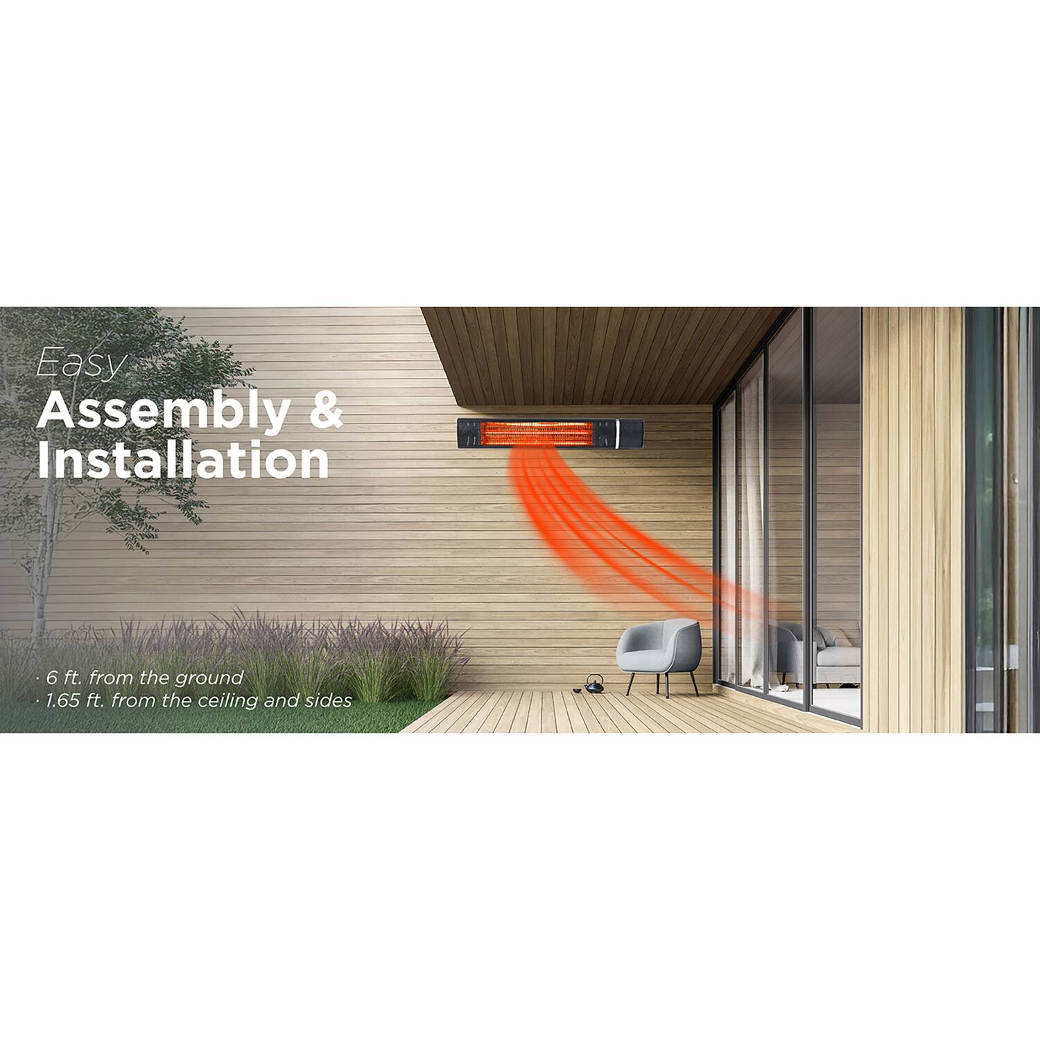 Easy Assembly & Installation  
6 ft. from the ground  
1.65 ft. from the ceiling and sides