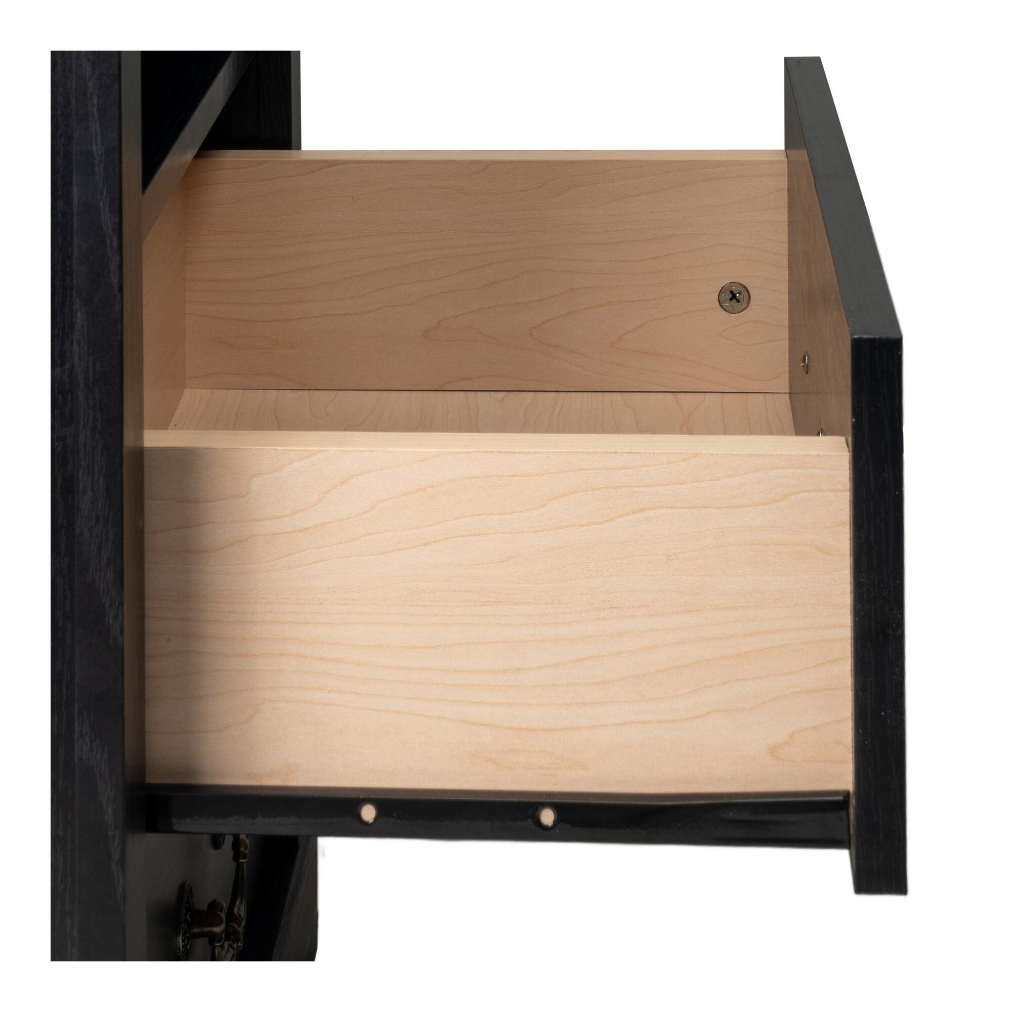 Alt View 2. Boyel Living - 2-Drawer Nightstand with Open Storage Shelf - Black.