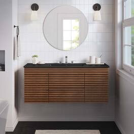 Render 48" Wall-Mount Bathroom Vanity Basin Included by Modway - Walnut Black