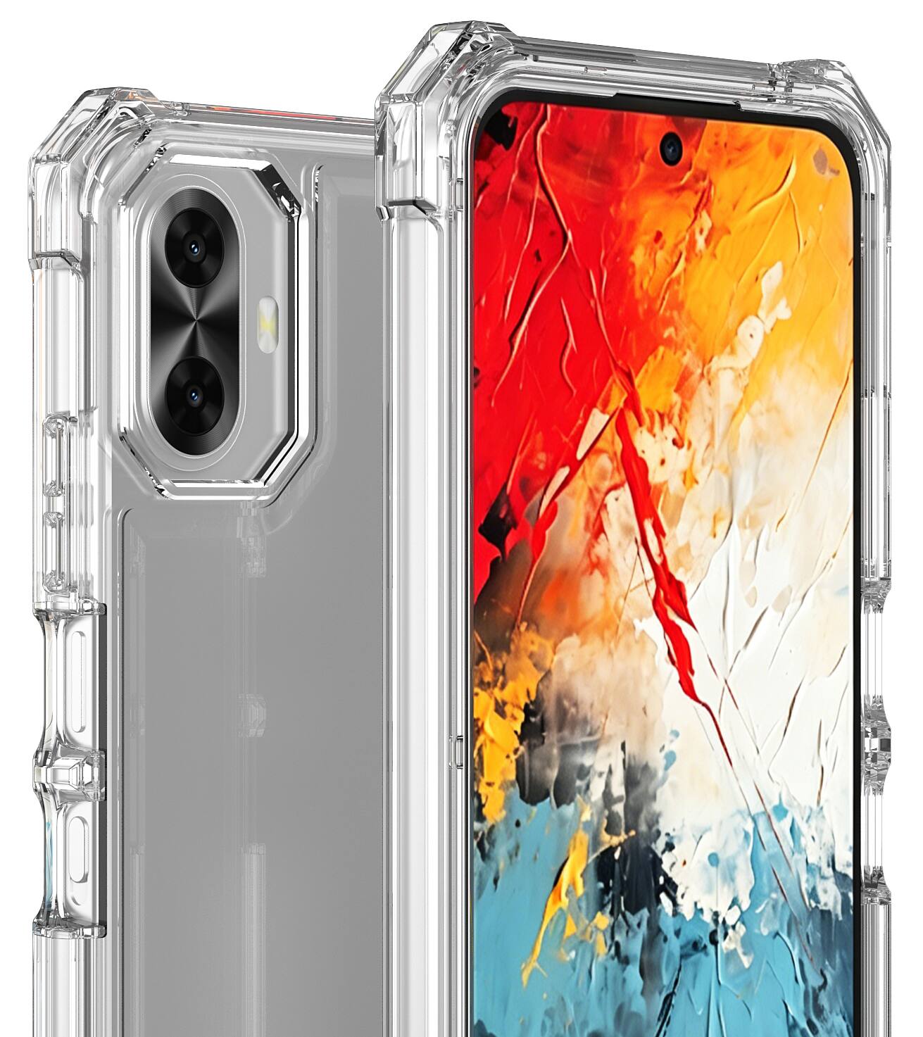 Alt View 3. Nakedcellphone - Clear Case for TCL K70 5G Phone - Hybrid - Clear.