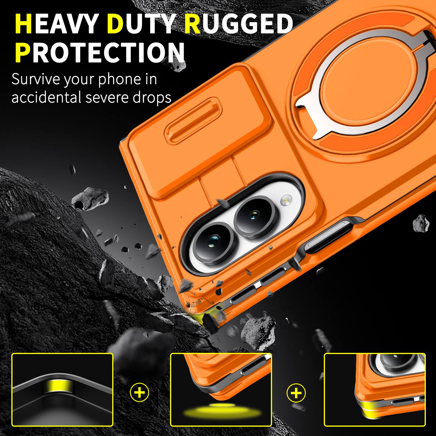 HEAVY DUTY RUGGED PROTECTION  
Survive your phone in accidental severe drops