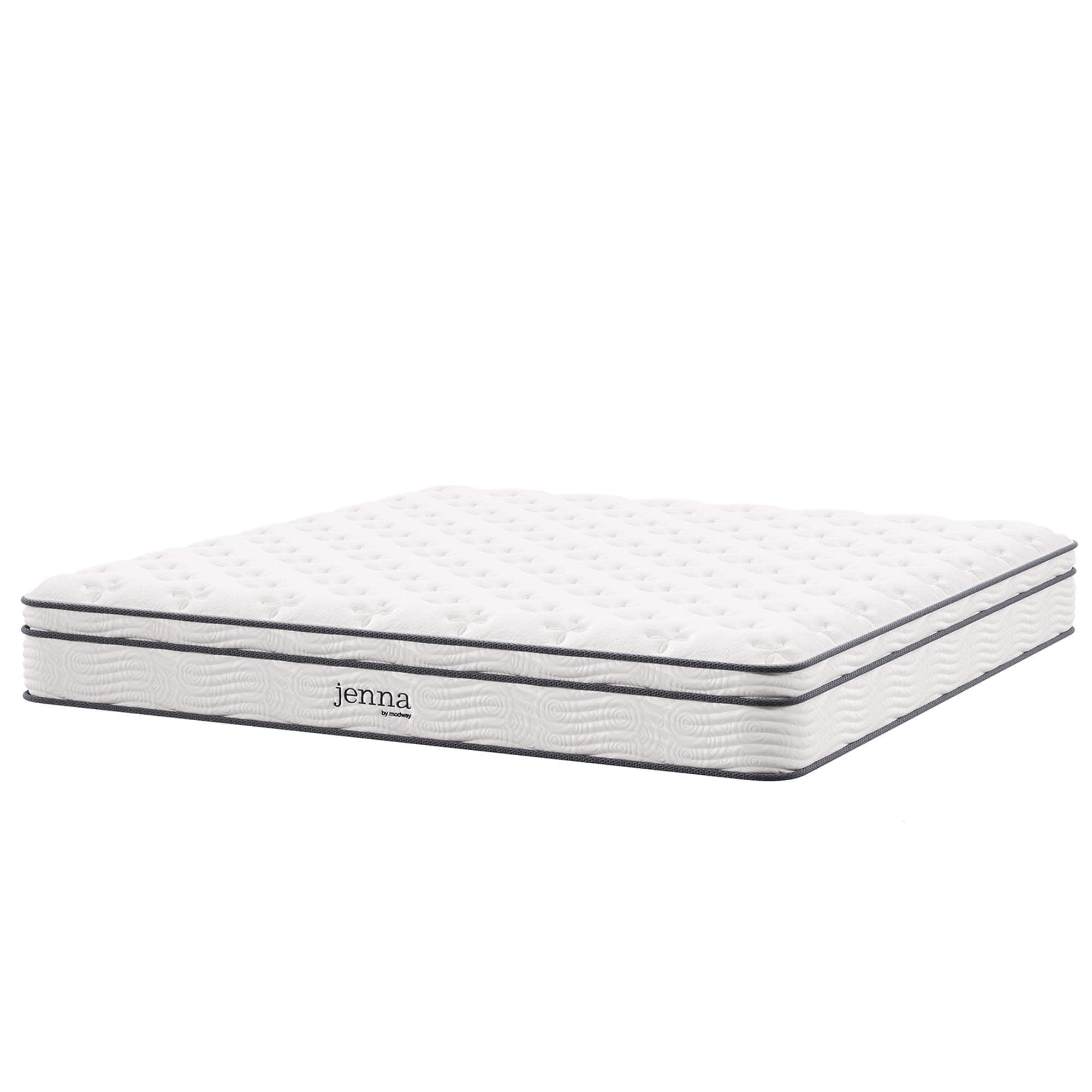 Jenna 10" Innerspring and Foam California King Mattress by Modway - White