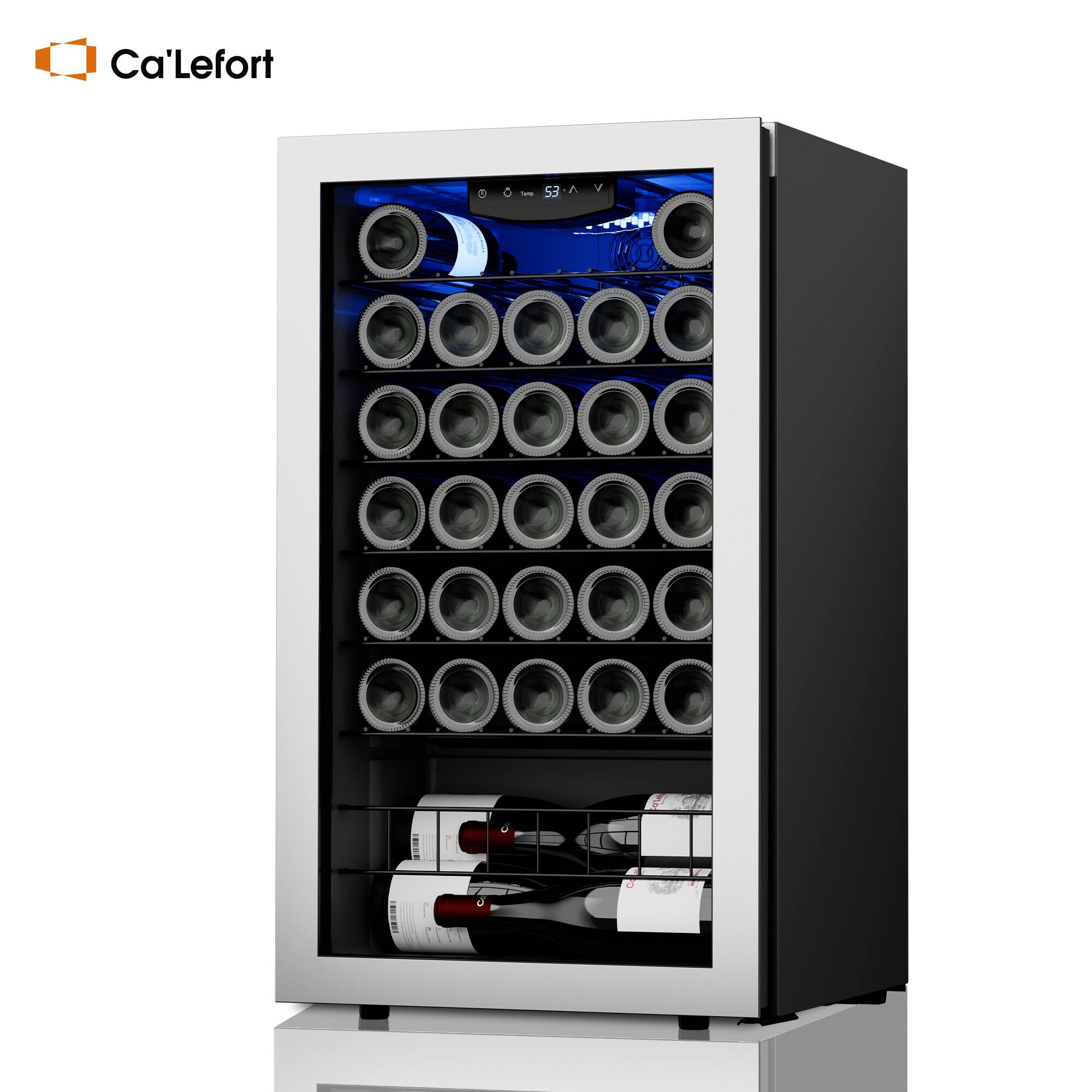 Ca'Lefort - 32-Bottle Wine Fridge: Quiet, Smart Temp Control & LED Light - Black price history on PriceWatchPro