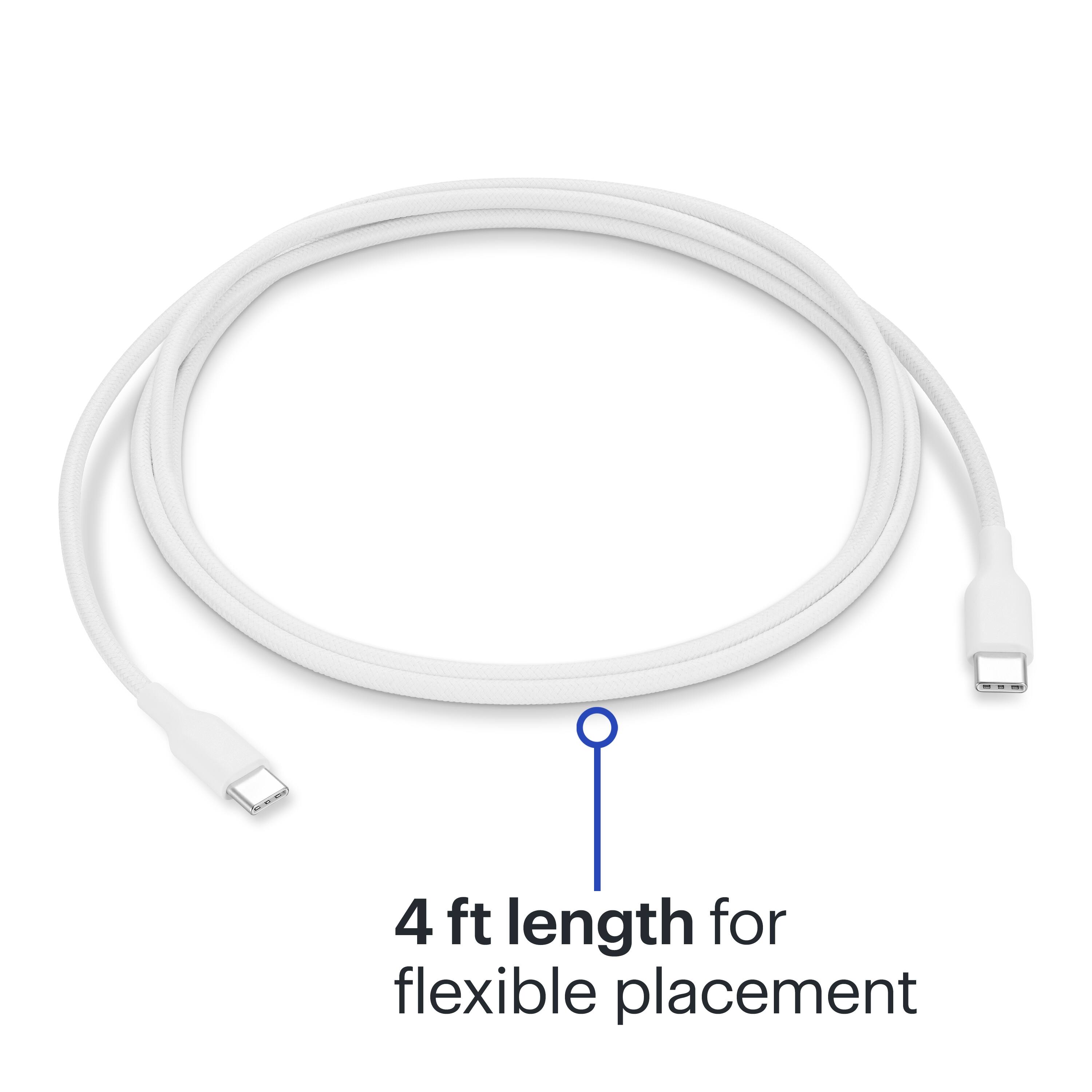 The text on the image reads: "4 ft length for flexible placement."