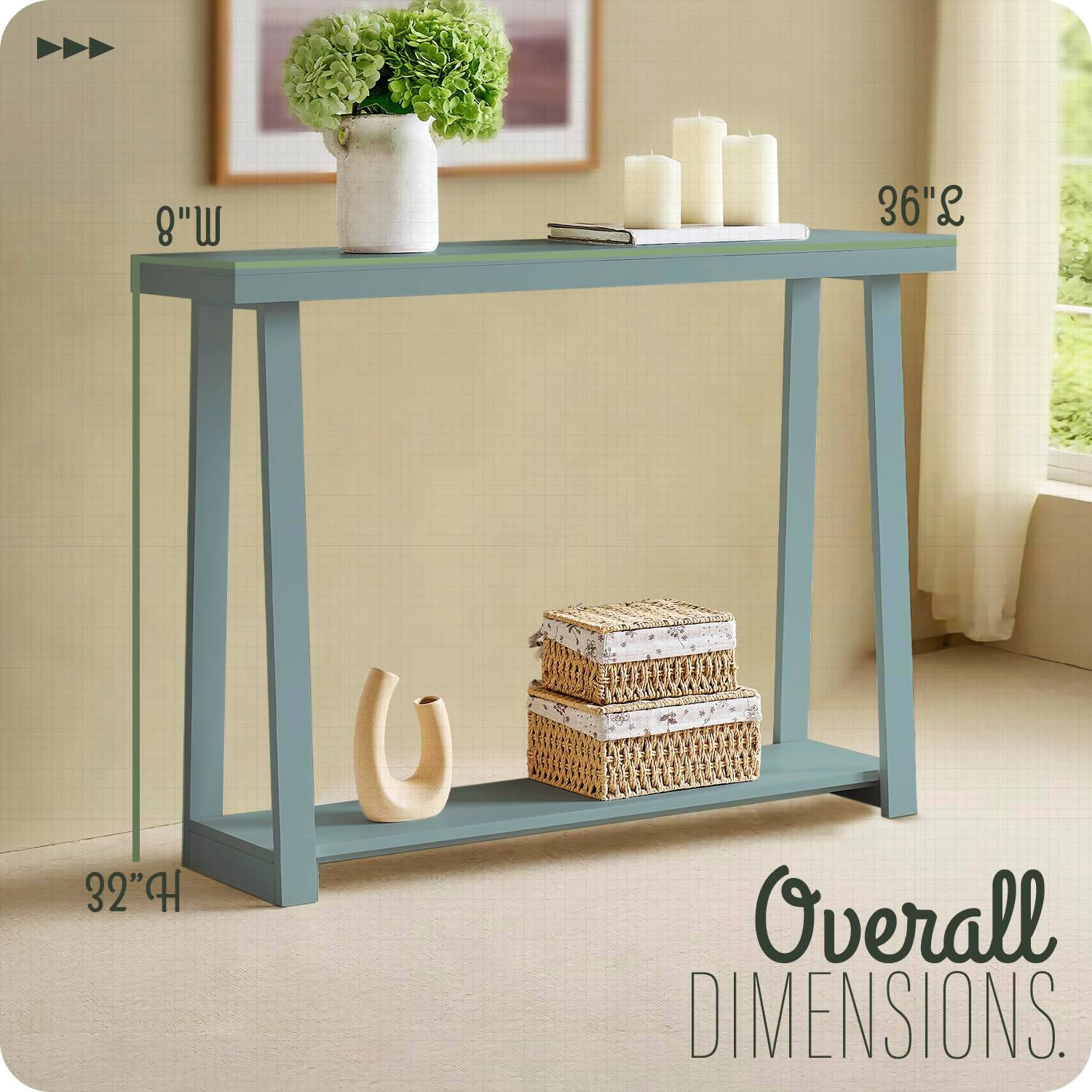 8"W x 36"L x 32"H  
Overall Dimensions.