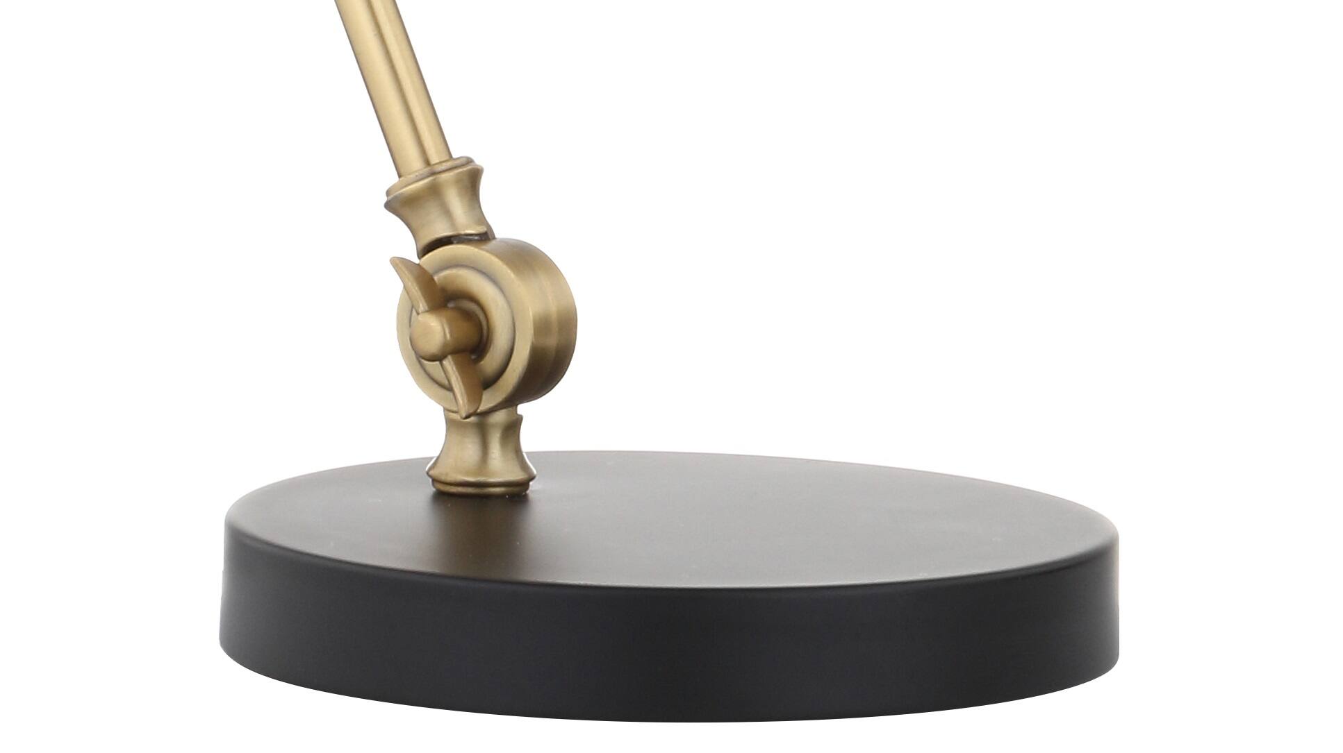 Alt View 5. Jonathan Y - Barnes 24" LED Metal Task Lamp, Black/Brass Gold - Brass Gold.
