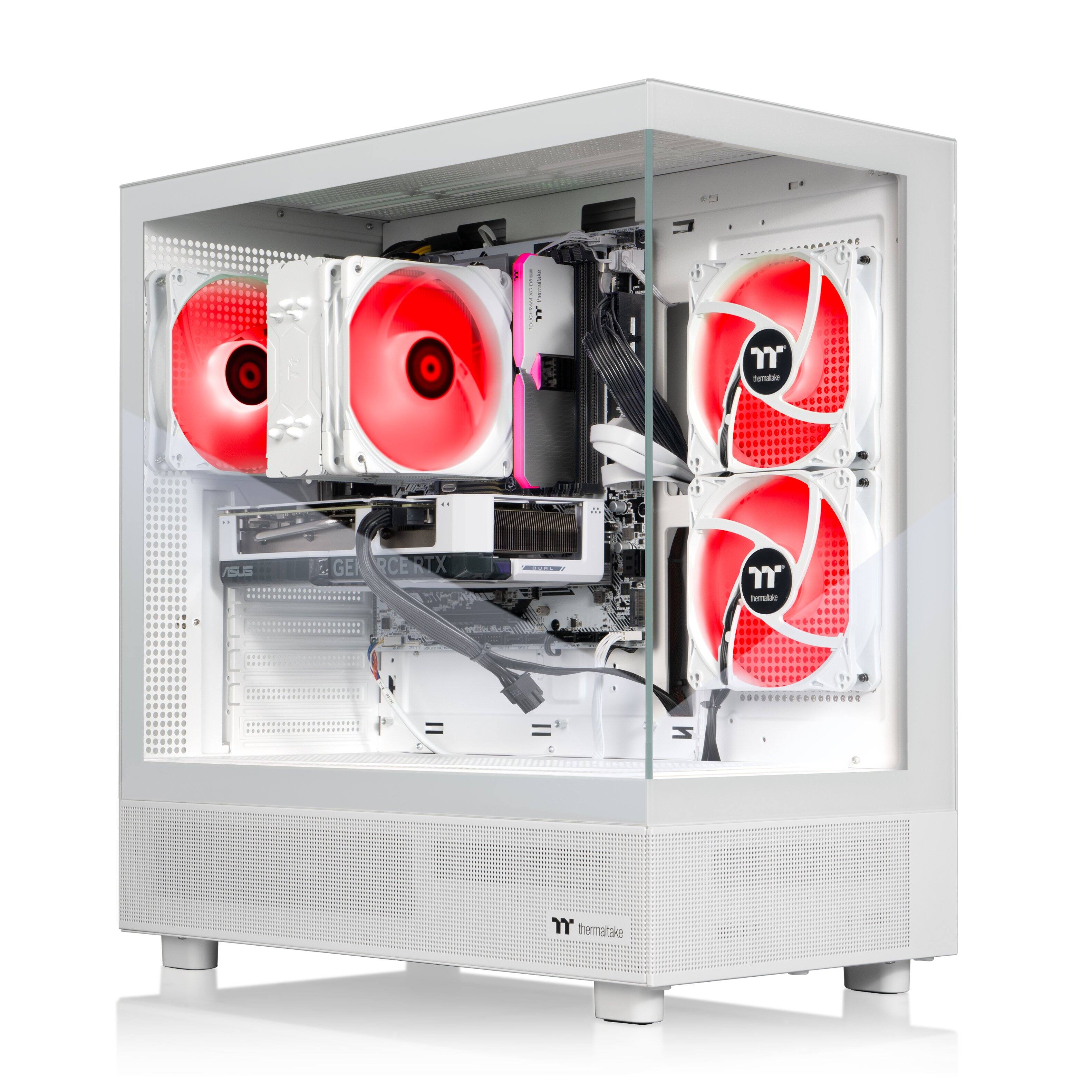 "Thermatake" is the brand name of the computer case in the image.