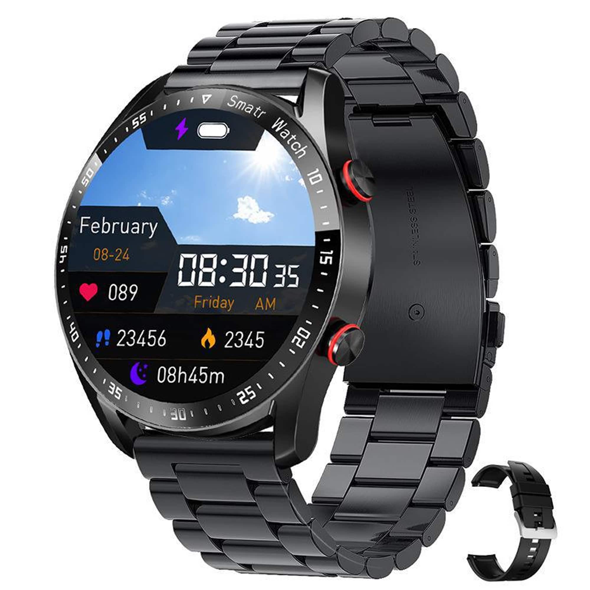YONWAY - ECG+PPG Bluetooth Call Smart Watch, Multifunctional Health Monitoring, Sleep Monitoring, IP67 Waterproof - Black - (2024)