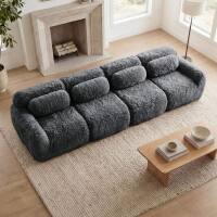 Roomtec - 149 Soft And Fluffy Plush FabricBoneless Sofa32D High Density Sponge Ergonomic DesignFullcompression Vacuum - DARK GREY