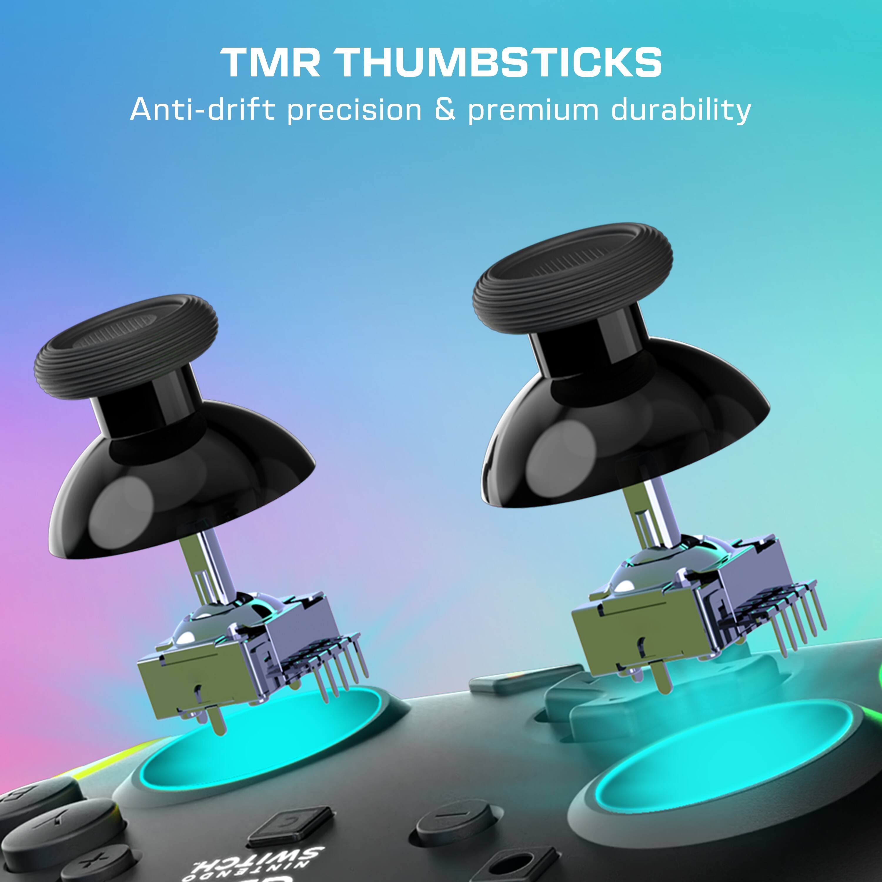 TMR THUMBSTICKS  
Anti-drift precision & premium durability  
X 2  
NINTENDO SWITCH