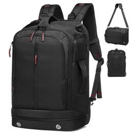 Unique Bargains - 16" Laptop Backpack, Large Carry-On, TSA Approved Water Resistant, Shoe Compartment, 33L, Business Travel - Black