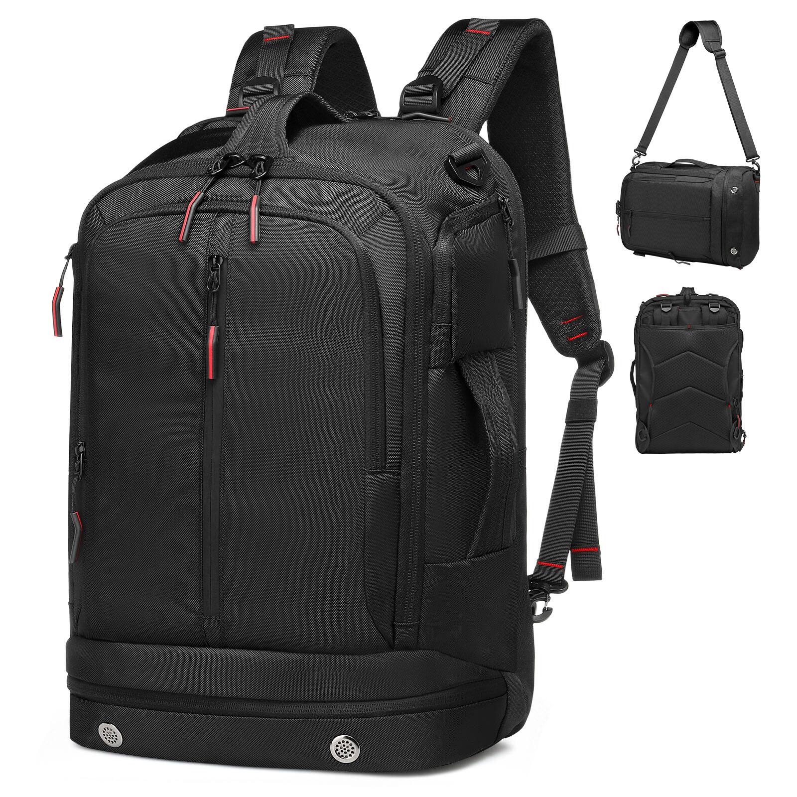 Front. Unique Bargains - 16" Laptop Backpack, Large Carry-On, TSA Approved Water Resistant, Shoe Compartment, 33L, Business Travel - Black.