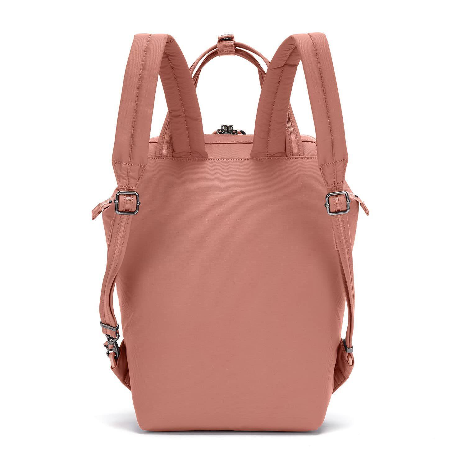 Left. Pacsafe - Pacsafe Citysafe CX mini backpack (Econyl Rose) - Econyl Rose.
