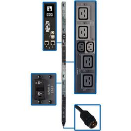 Tripp Lite - by Eaton PDU 14.4kW 208V 3PH Monitored Per-Outlet PDU - LX Interface Gigabit 18 Outlets 50A CS8365C Input LCD - Black