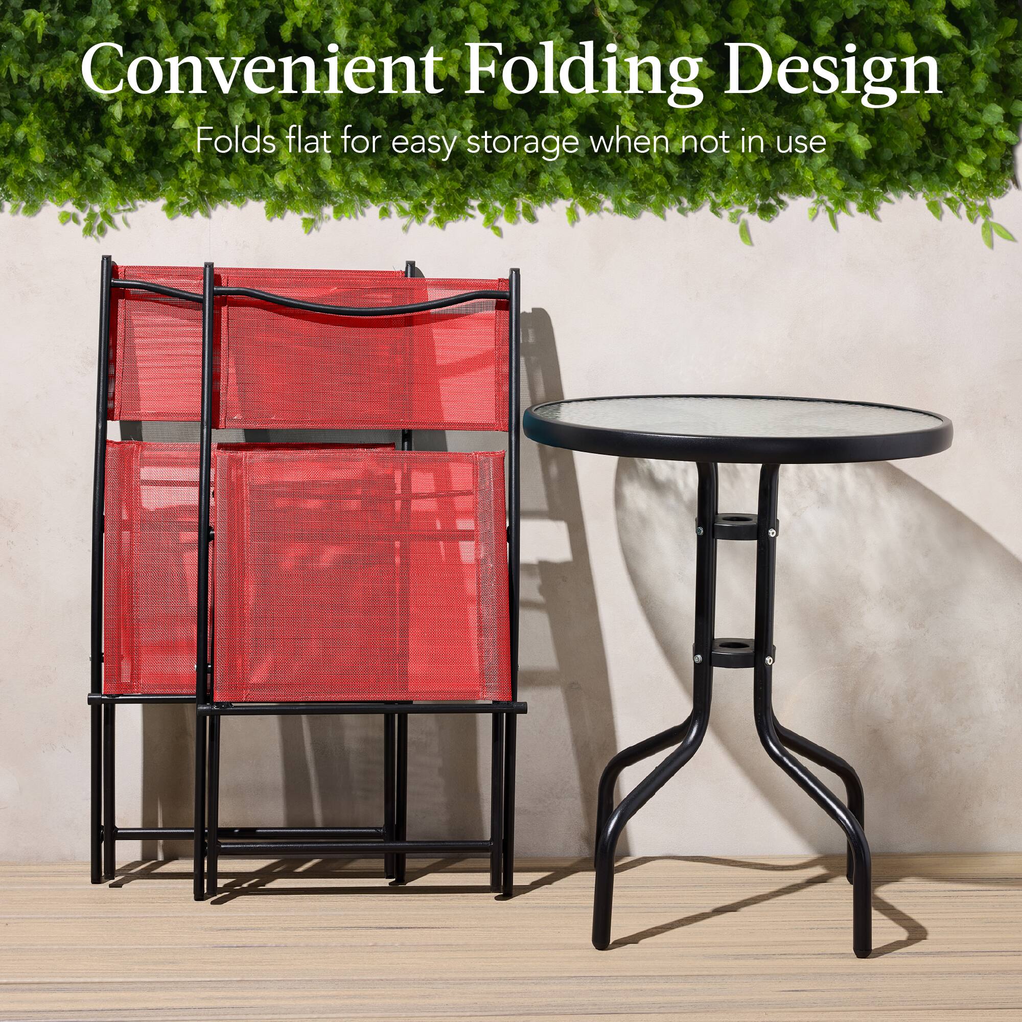 Convenient Folding Design  
Folds flat for easy storage when not in use
