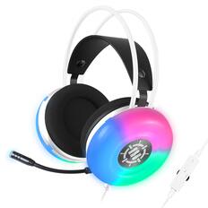 Front. ENHANCE - Theorem 3 White Headset - PC Gaming Headset with 2.0 Stereo Sound, 50mm Drivers - White.
