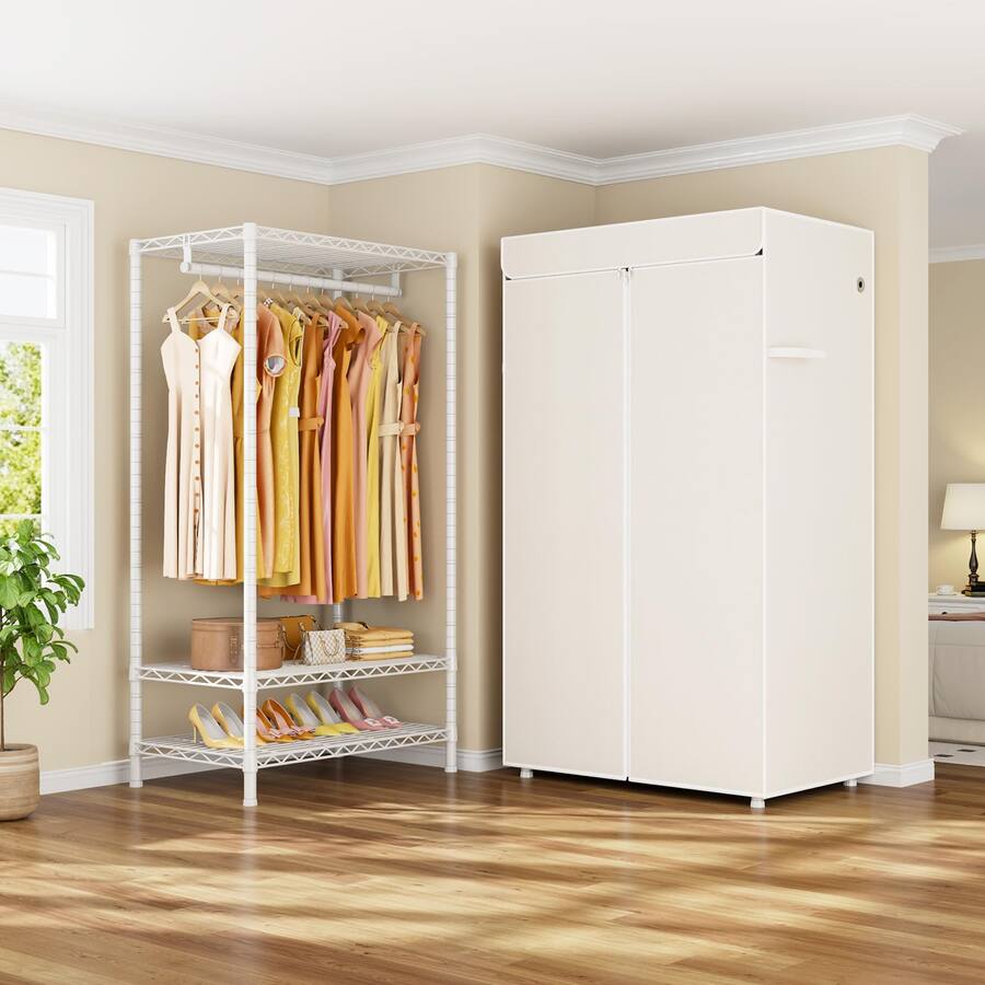 Cedar Assembly H5c Clothes Rack With Cover Portable Closet For Hanging ...