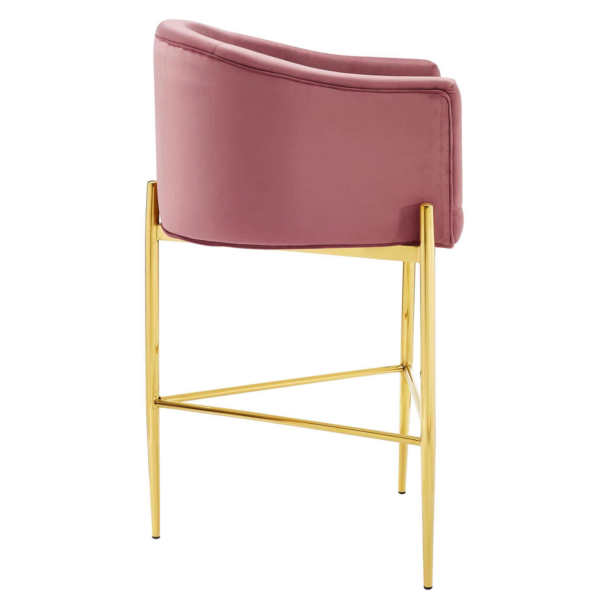 Alt View 1. Modway - Savour Tufted Performance Velvet Bar Stool by Modway - Dusty Rose.