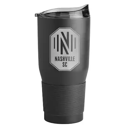 Front. Logo Brands - Nashville SC 30oz. Powder Coat Tumbler - Black.