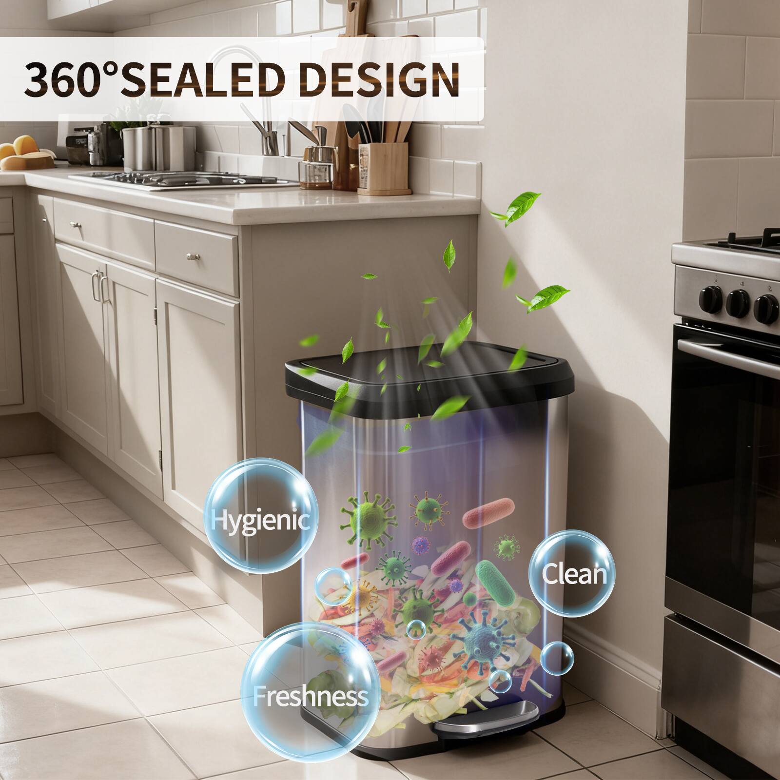 360° SEALED DESIGN

Hygienic  
Clean  
Freshness