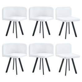 Loheer - Modern PU Dining Chairs Set of 6 Mixed Design Seating for Kitchen - White