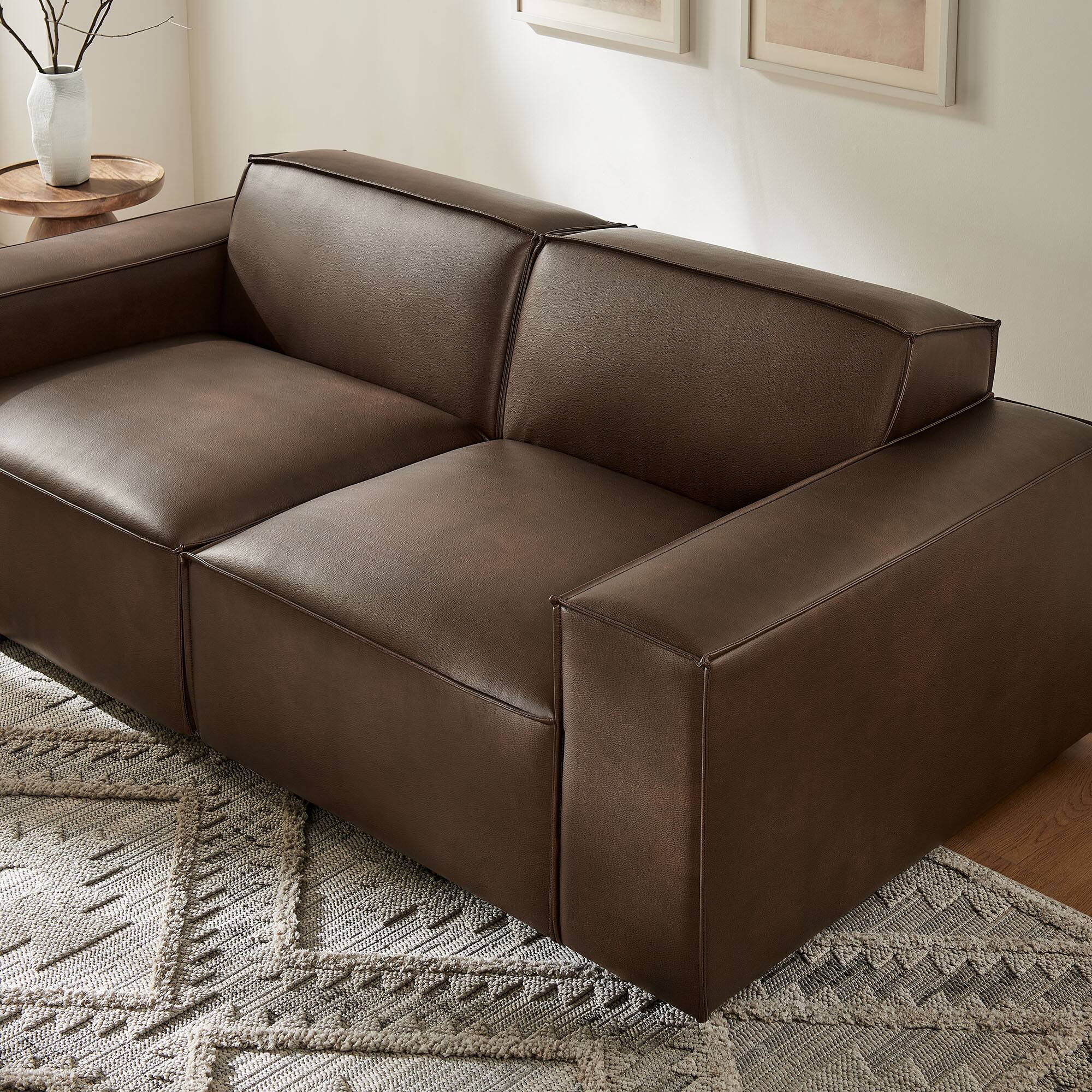 Alt View 7. Modway - Restore 2-Piece Vegan Leather Modular Loveseat by Modway - Espresso.