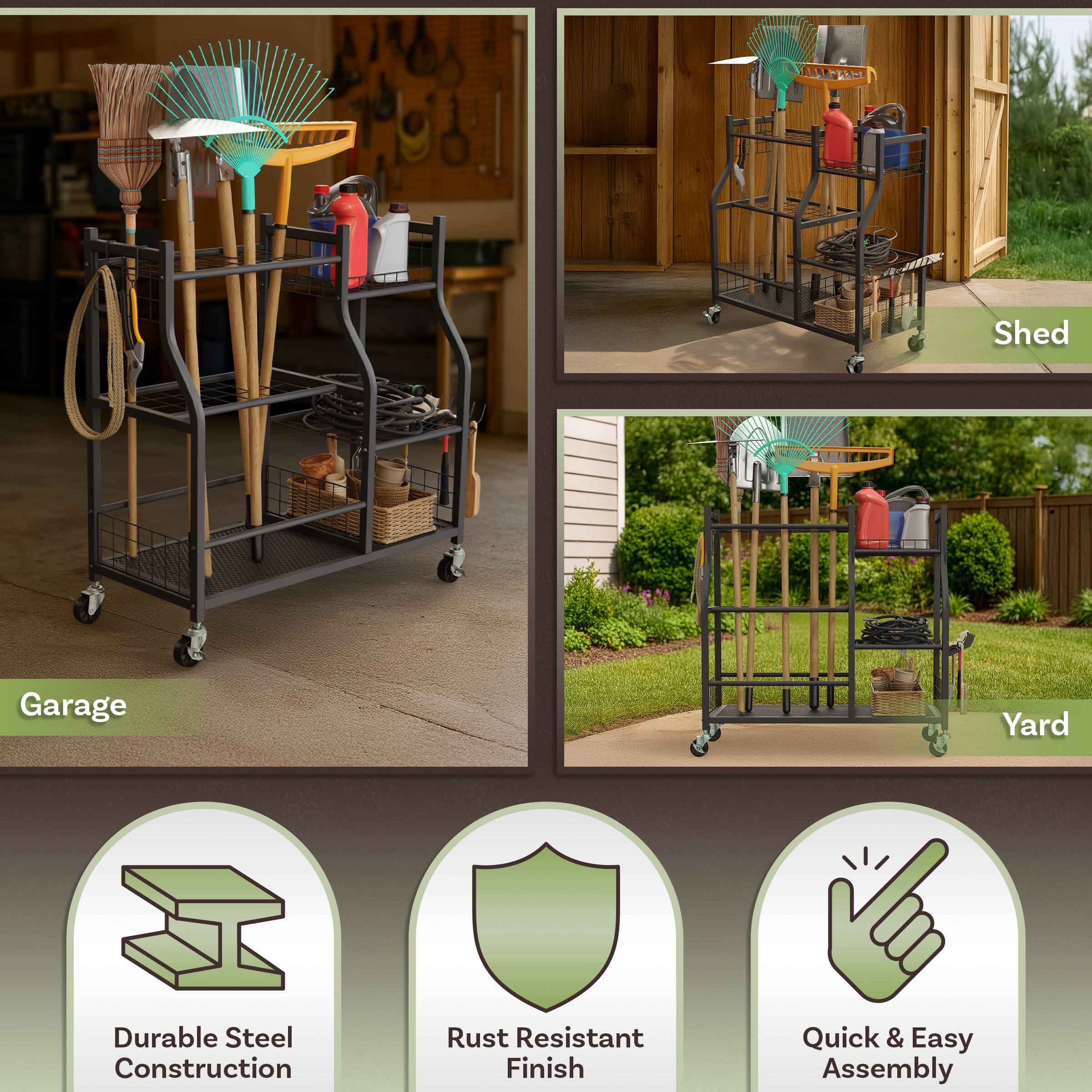 Shed Garage Yard  
Durable Steel Construction  
Rust Resistant Finish  
Quick & Easy Assembly