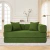 Front. Dyonery - 63" Modular Sectional Sofa, 4 in 1 Futon Sofa Bed Couch, Boneless Couch for Living Room, No Assembly - Green.