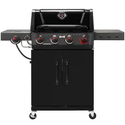 Front. FEASTO - 4-Burner Propane Gas Grill with Sear & Side Burner, 563 Sq. In. Cooking Area - Black.