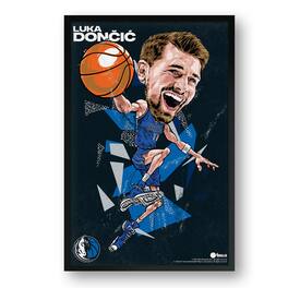 Sporticulture - Luka Don-i- Dallas Mavericks Framed 27" x 39" Player Caricature Art - Multicolor