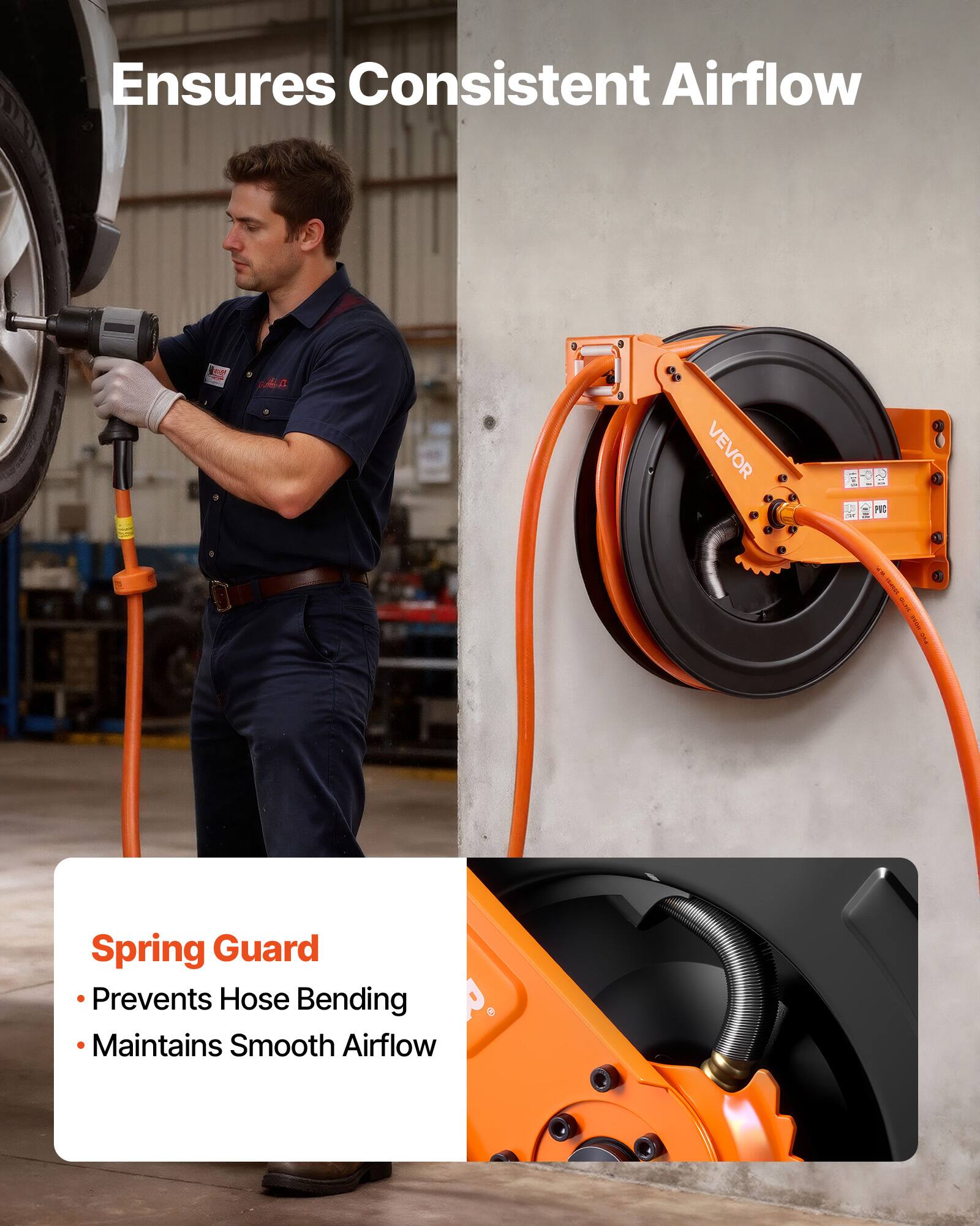 Ensures Consistent Airflow

Spring Guard
- Prevents Hose Bending
- Maintains Smooth Airflow