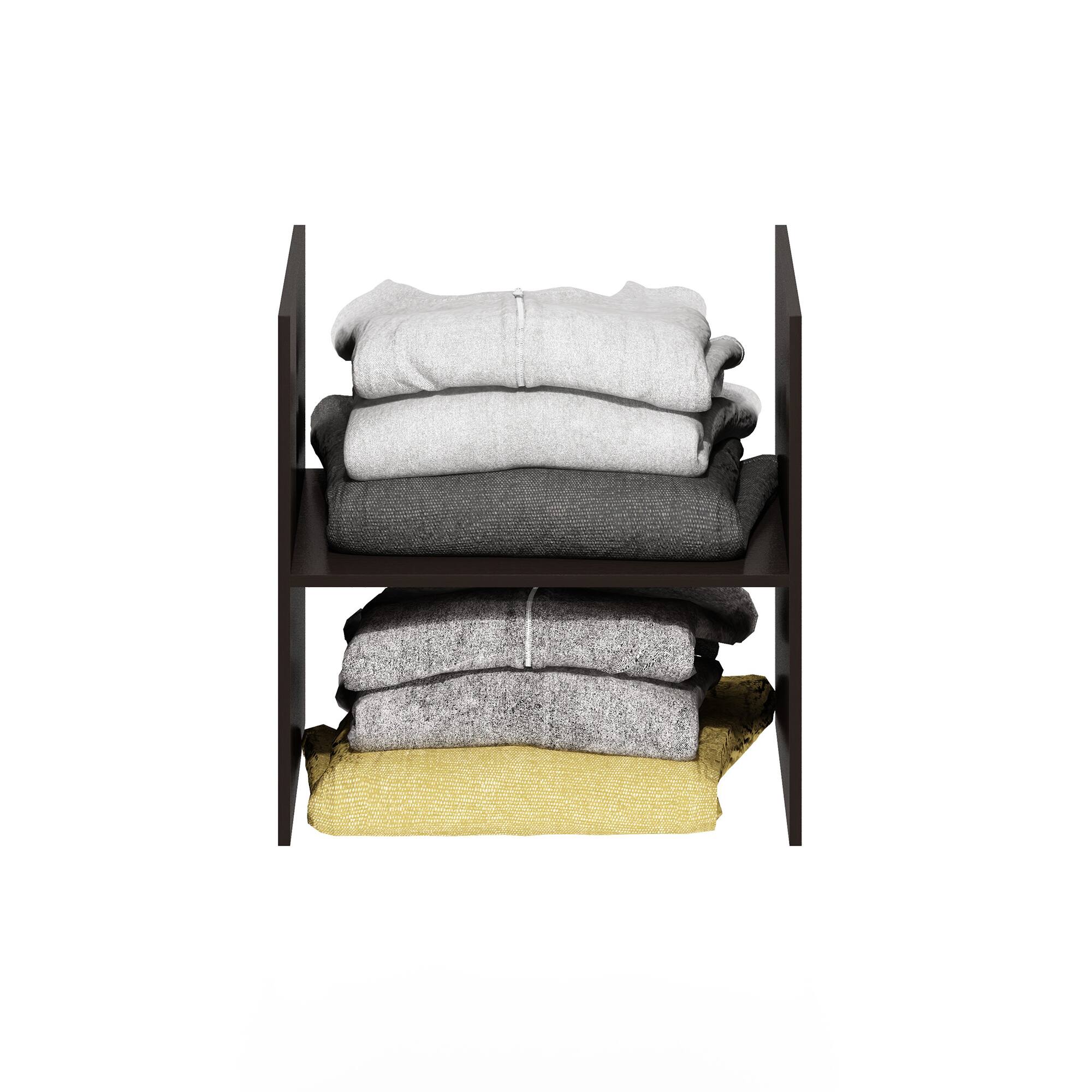 Alt View 4. Furinno - Cubicle H-Shelf Cube Organizer Insert - Dark Oak.