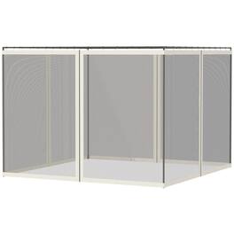 Outsunny - Replacement Mesh Sidewall Netting for 10' x 13' Gazebos and Canopy Tents with Zippers - White