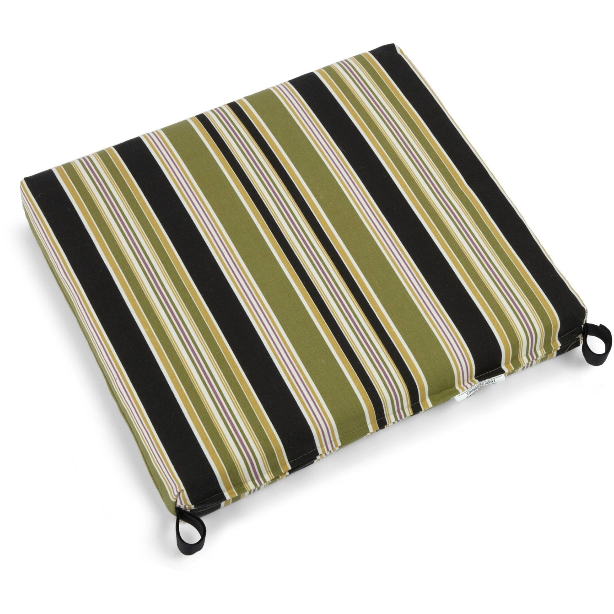 Front. Blazing Needles - 20-inch by 19-inch Spun Polyester Chair Cushion - Eastbay Onyx.