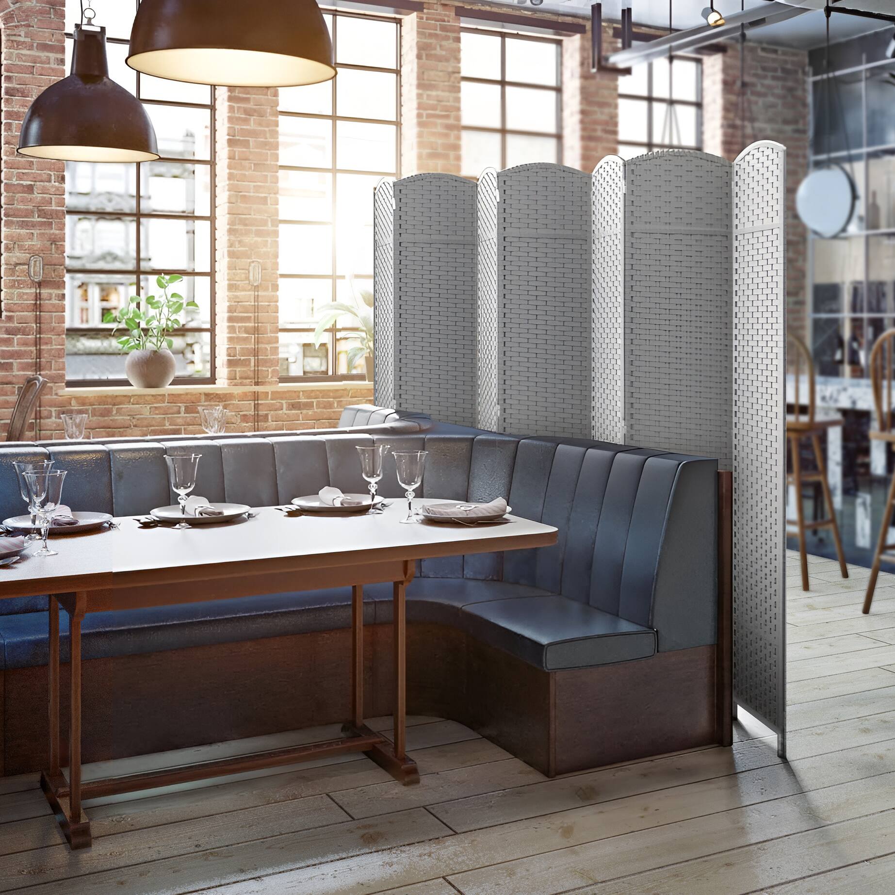Alt View 6. Sorbus - Sorbus Extra Wide Double Hinged 7-Panels Partition Room Dividers, White - White.